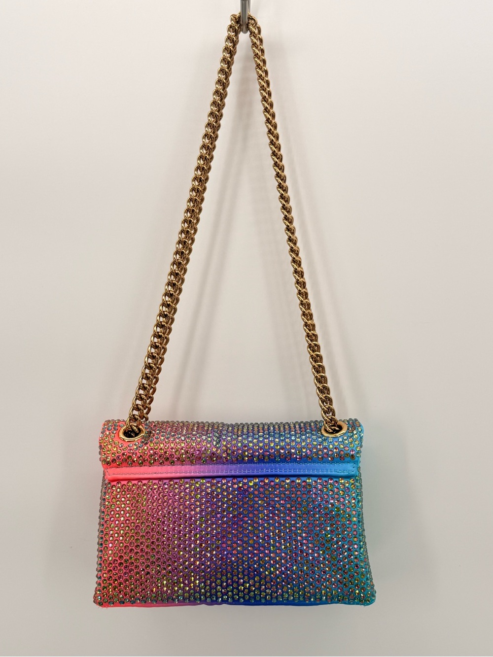 KURT GEIGER Mini Brixton Crystal Ombré Purple Rainbow Crossbody Bag NWT - Picture 7 of 14